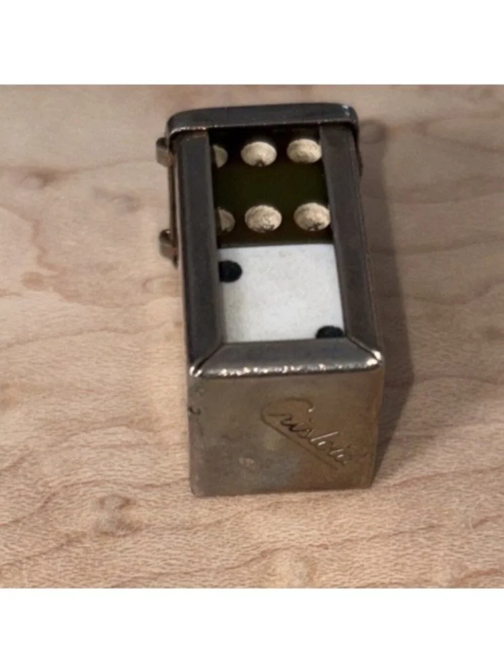 Vintage Crisloid  Dice Holder Charm With Two Die Sterling